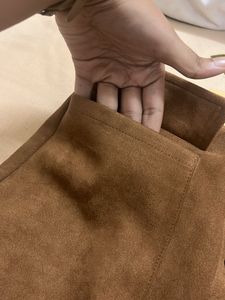 Brown Lace-Up Mini Skirt