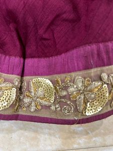 One Piece Ethnic Gown With Golden Heavy Poncho