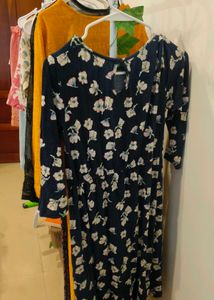 Navy Blue Floral Top