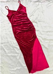 Red Velvet Bodycon Maxi Dress