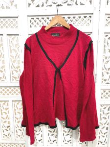 Imported Red Mock Neck Sweater C