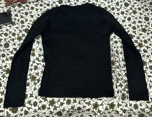 Full Sleeves Black Ribbed Top - Cozy &amp; Chic