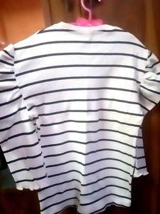 Striped Puff Sleeve Top