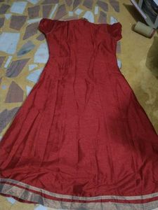 Red Embroidered gown