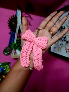 Pink Bow Keychain