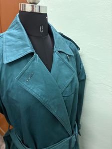 Luxury Teal Trench Coat