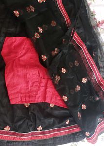 Black Lehenga Set With Satin Lining
