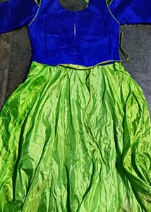 Blue Mirror Work Girl frock