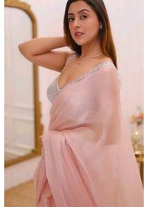 Elegant Peach Organza Saree