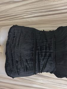 Off Shoulder Mesh Velvet Top