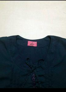 Navy Blue Blouse On Top