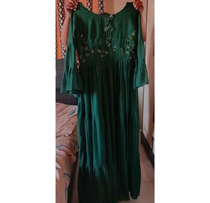 beautiful green gown with duppata