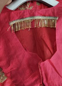 Beautiful Saree with gold embroidery.