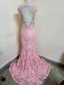 Pink Lace Formal Gown