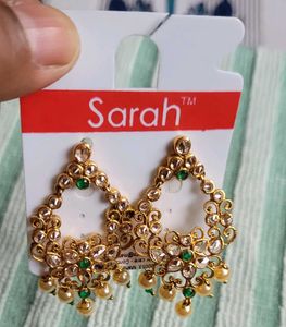 Gold Tone and Pearl Dangle Earrings