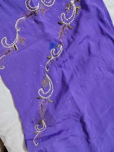 ❗ CLEARANCE ❗Purple Embroidered Mermaid Lehenga