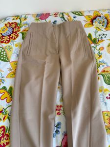 High-Waisted Beige Trousers
