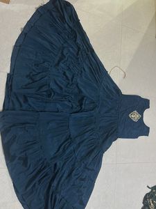 Elegant Navy Blue Tiered full gher Dress