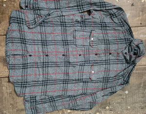 Gray Plaid Flannel Shirt