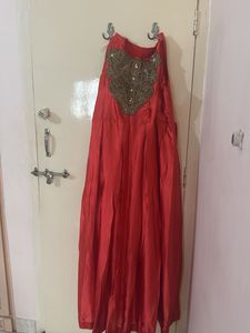 Elegant Red Embellished Gown