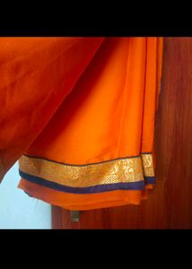 Offer 💥Festive Saree &amp; Blouse 🌟🧡💙🌟