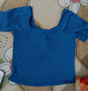 Blue Twist-Front Top