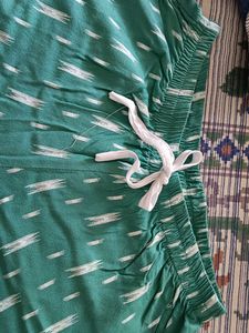 Green Patterned Shorts