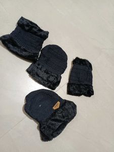 Winter Knit Hat and Scarf Set