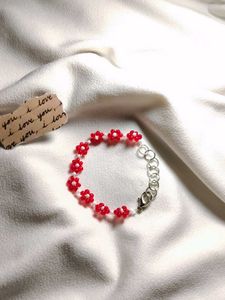 Red Flower Bracelet