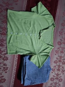 Cute Green Button-Up Crop Top