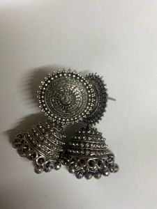 Oxidized Jhumka Earrings
