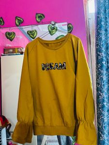 Mustard Yellow “DREAM” Printed Sweatshirt