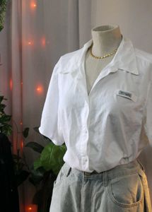 Columbia White Button-Up Top