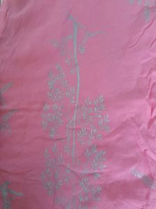 Pink Kurti💗 With Black Thread Work On The Front.