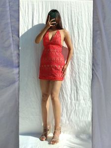 Forever 21 Red Lace Mini Dress