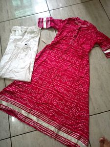 Beautiful Plazo Set With A Shape Kurti Design