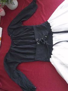 Black &amp; White Tiered Dress