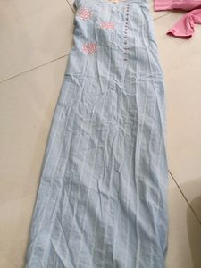 Cotton Plus Kurti With Pink Leggings