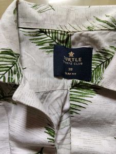 Leaf Print Short Sleeve Shirt