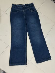 Woman Wide Leg Denim Jeans