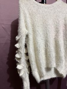 Cozy Ruffle Sleeve Knit Sweater