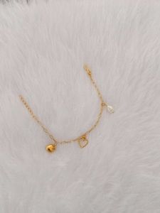Gold Heart Charm Bracelet