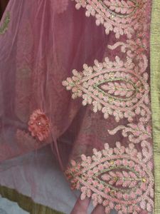 Embroidered Flared Frock With Garara And Dupatta