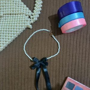 Pearl Ribbon Necklac
