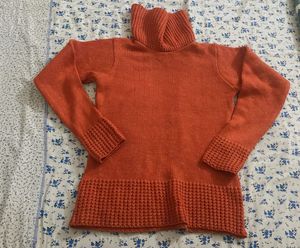 Orange Turtleneck Sweater