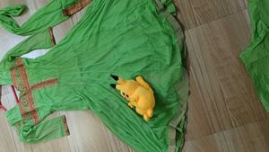 Green kurta and salwar with chunni