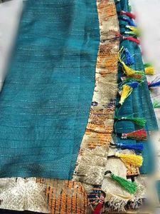 Elegant Teal Dupatta with Tassels