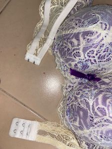 Padded Bra With Lavender N White Design