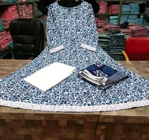 Beautiful Umbrella Kurti ,Pant Dupatta Set