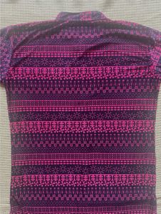 Patterned Purple Stretchable Kurta